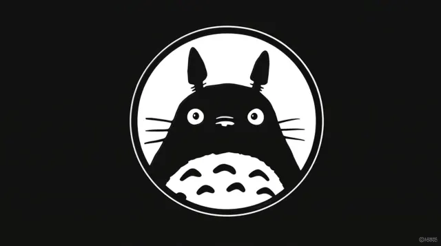 Totoro Logo Black And White Gif wallpaper on Pixipics