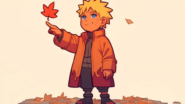 Naruto Uzumaki Chibi Autumn Coat wallpaper on Pixipics