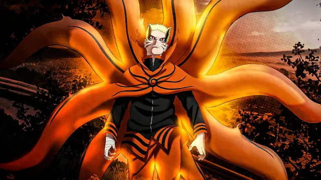 Naruto Uzumaki Nine Tails Flaming Aura wallpaper on Pixipics