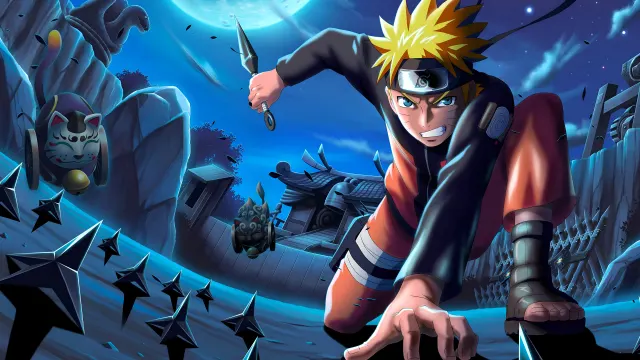 Uzumaki Heroic Pose Among Blades wallpaper on Pixipics