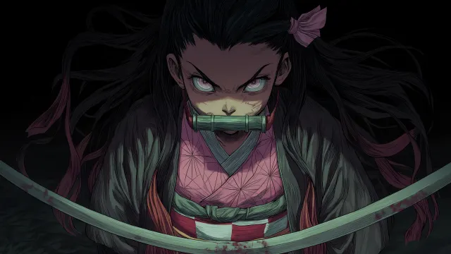 Demon Slayer Nezuko Kamado Evil Glare wallpaper on Pixipics
