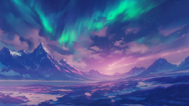 Aurora Borealis Landscape wallpaper on Pixipics