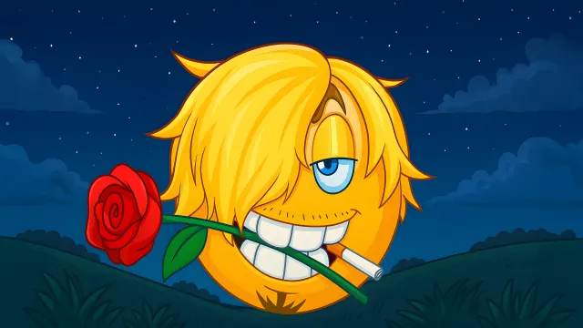 One Piece Sanji Blonde Smirk Emoji wallpaper on Pixipics
