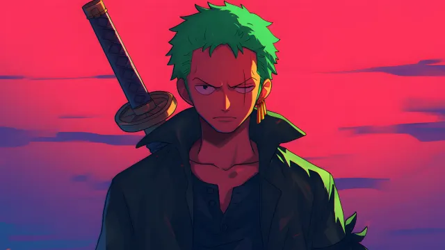 One Piece Zoro Sunset Mode wallpaper on Pixipics