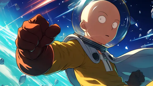 One Punch Man Saitama Cosmic Power wallpaper on Pixipics