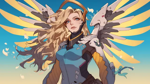 Overwatch Mercy Healing Angel wallpaper on Pixipics