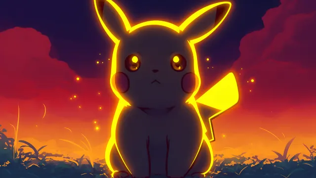 Pokemon Pikachu Glowing With Electric Power wallpaper on Pixipics