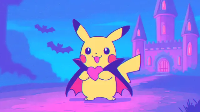 Pokemon Pikachu Vampire Cape Castle wallpaper on Pixipics