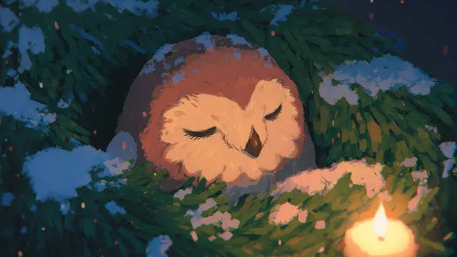 Pokemon Rowlet Sleeping In Wreath wallpaper on Pixipics