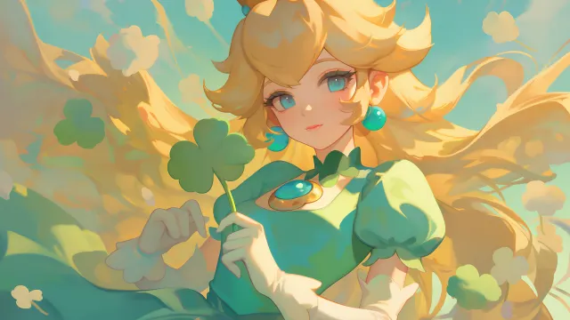 Princess Peach Green Dress St Patricks Day wallpaper on Pixipics