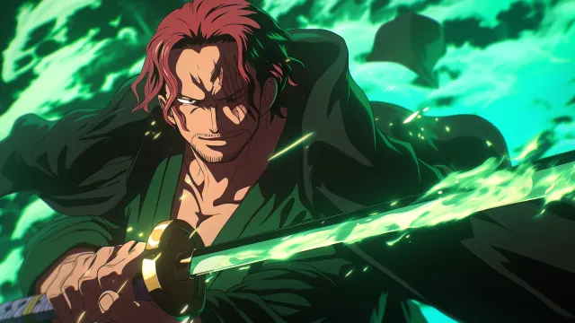 One Piece Shanks Green Fire wallpaper on Pixipics