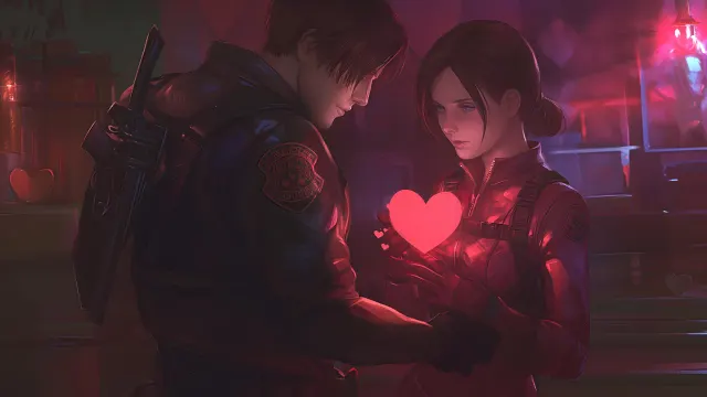 Leon Claire Resident Evil Valentine wallpaper on Pixipics