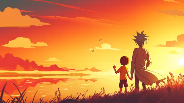 Rick And Morty Beautiful Sunset wallpaper on Pixipics