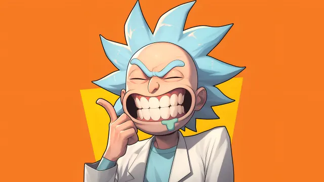 Rick And Morty Sanchez Crazy Scientist Big Teeth wallpaper on Pixipics