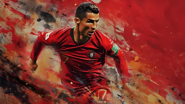 Dynamic Red Cristiano Ronaldo wallpaper on Pixipics