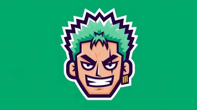 Anime Icon Zoro Fierce Stare Green Hair wallpaper on Pixipics