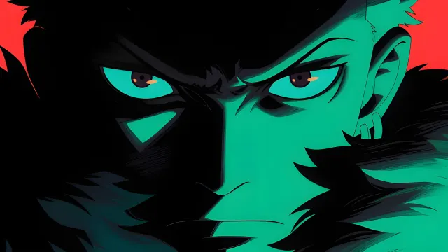 Zoro Dark Portrait Illustration Intense Gaze wallpaper on Pixipics
