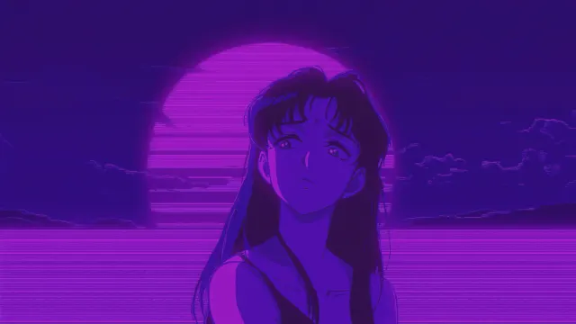 Sailor Moon Rei Hino Vaporwave Sunset Gif wallpaper on Pixipics