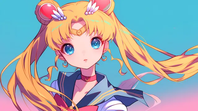 Sailor Moon Spring Soft Blue Sky Fluffy wallpaper on Pixipics