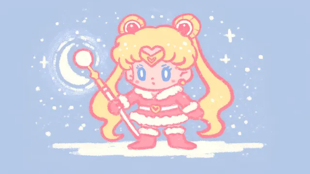 Sailor Moon Usagi Tsukino Winter Chibi Wand wallpaper on Pixipics