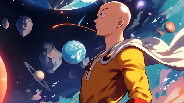 One Punch Man Saitama Cosmic Punch wallpaper on Pixipics