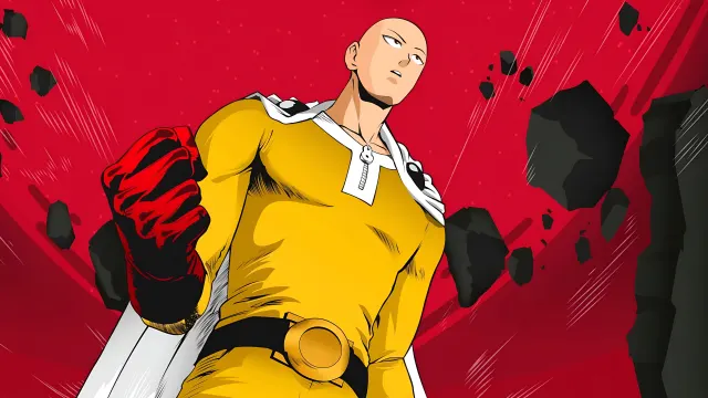 One Punch Man Saitama Serious Punch Red wallpaper on Pixipics