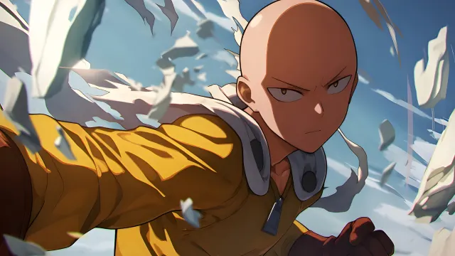 Saitama One Punch Man Action Blast wallpaper on Pixipics