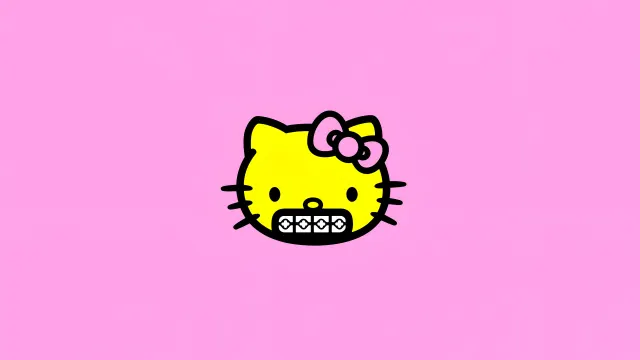 Hello Kitty Grillz Gold Tooth Cute Meme wallpaper on Pixipics