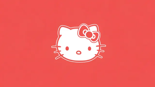 Hello Kitty Red Minimal Logo Aesthetic wallpaper on Pixipics