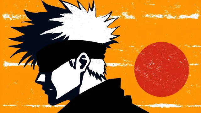 Jujutsu Kaisen Gojo Satoru Orange Sun Graphic wallpaper on Pixipics