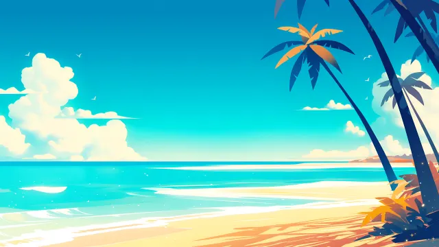 Generic Tropical Beach Serene Waves Summer wallpaper on Pixipics
