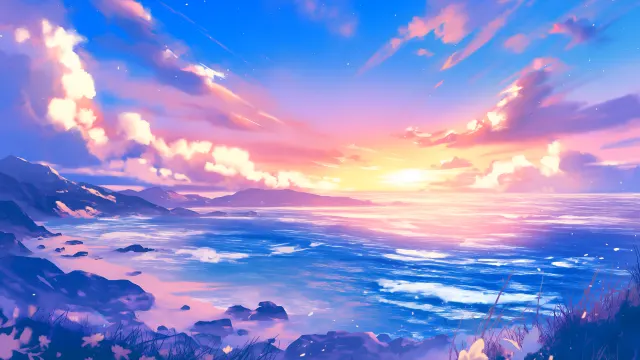 Scenic Sunset Nature Aesthetic wallpaper on Pixipics