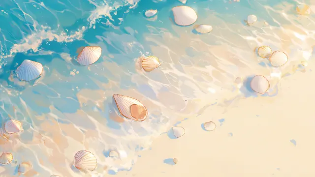 Sea Shells In Clear Water wallpaper on Pixipics