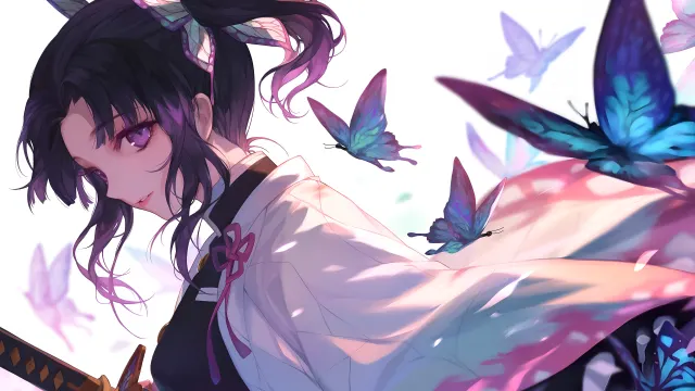 Demon Slayer Kanao Tsuyuri And Butterflies wallpaper on Pixipics