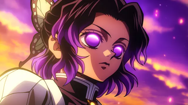 Demon Slayer Shinobu Kocho Butterfly Wings Purple Eyes wallpaper on Pixipics