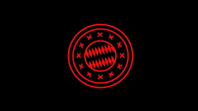 Bayern Munich Logo Minimalist Red On Black wallpaper on Pixipics