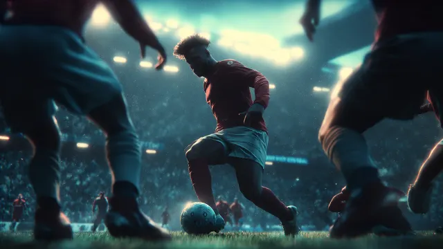 Football Night Stadium Dribble wallpaper on Pixipics