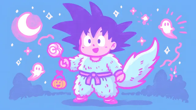 Dragon Ball Goku Halloween Trick Or Treat Lollipop wallpaper on Pixipics