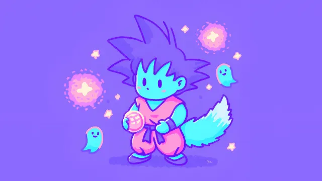 Goku Chibi Neon Colors With Dragon Ball wallpaper on Pixipics