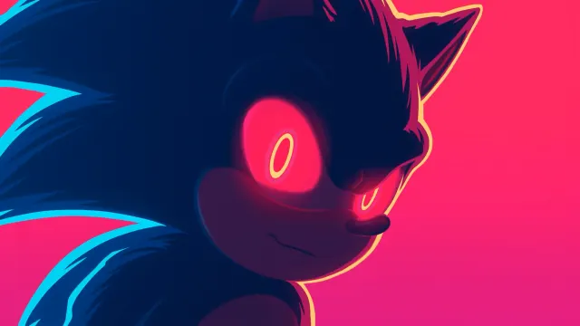 Dark Super Sonic With Intense Evil Stare Gif wallpaper on Pixipics