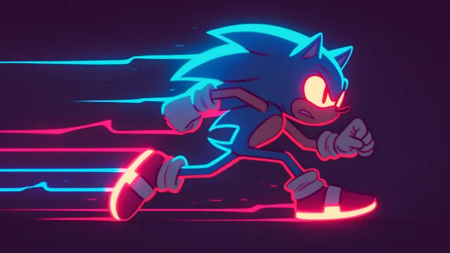 Sonic Speed Force Neon Glow wallpaper on Pixipics