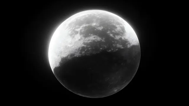Deep Black Half Lit Moon In Outer Space wallpaper on Pixipics