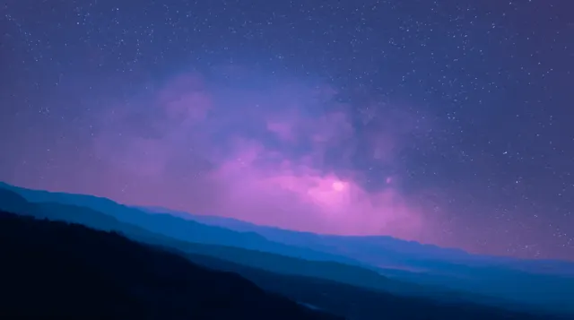 Milky Way Galaxy Over Blue Mountain Gif wallpaper on Pixipics
