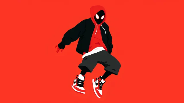 Miles Morales Jumpman Hoodie Sneaker Style wallpaper on Pixipics