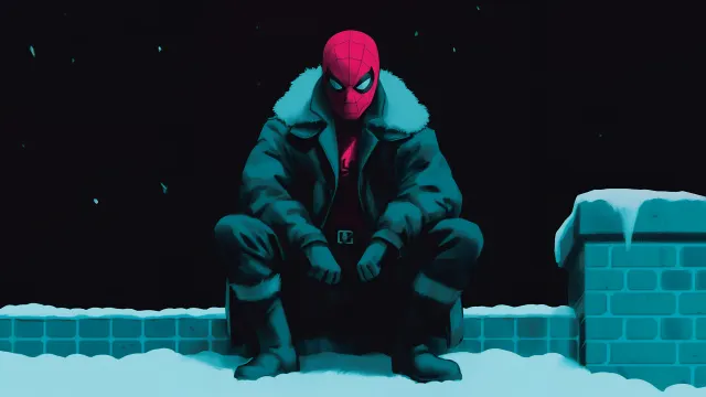 Santa Themed Spidey Winter Crouch wallpaper on Pixipics