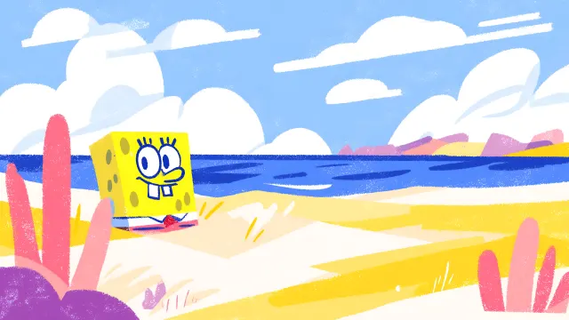 Spongebob Deep Ocean Blue Rocks wallpaper on Pixipics