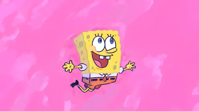 Spongebob Happy Pink Clouds Cartoon wallpaper on Pixipics