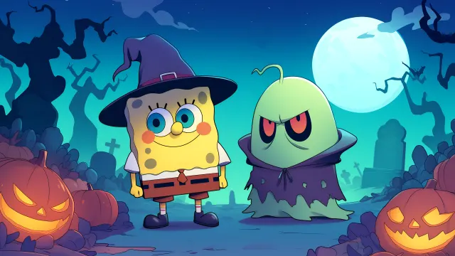 Spongebob Monster Halloween Night wallpaper on Pixipics
