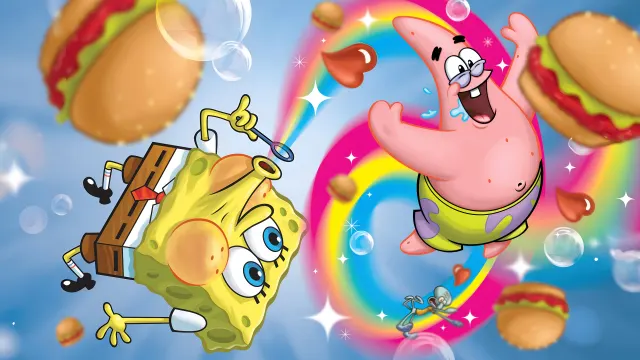 Spongebob Patrick Krabby Patty Rainbow Fun wallpaper on Pixipics