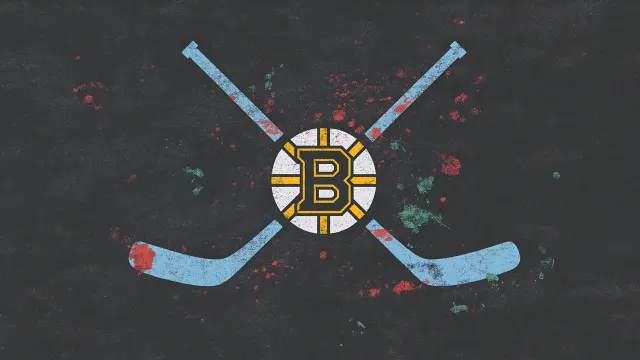 Boston Bruins Hockey Sticks Vintage Logo wallpaper on Pixipics